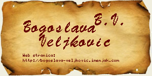 Bogoslava Veljković vizit kartica
